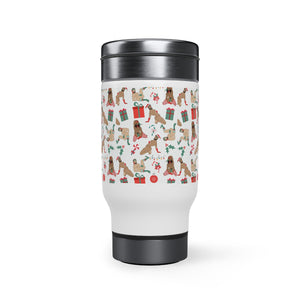 'Sexy X-Mas Elves' Steel Travel Mug with Handle, 14oz