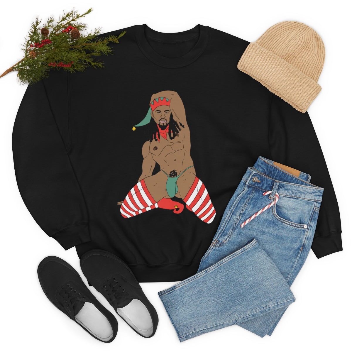 'Sexy Elf #3' Crewneck Sweatshirt