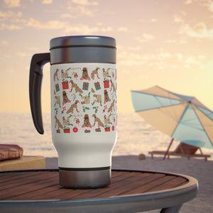 'Sexy X-Mas Elves' Steel Travel Mug with Handle, 14oz