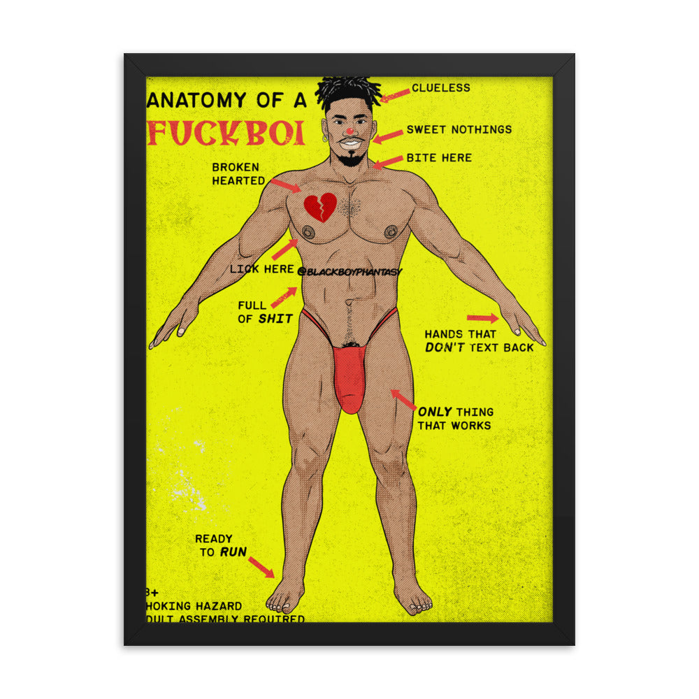 'Anatomy of a Fuckboi' Framed poster