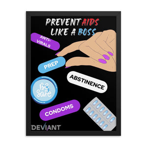 Prevent HIV Like a Boss Framed poster