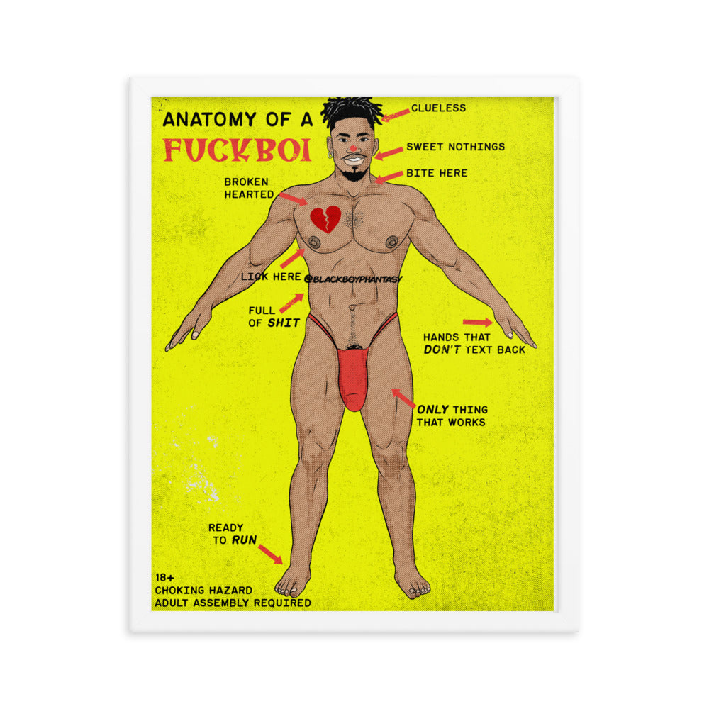 'Anatomy of a Fuckboi' Framed poster