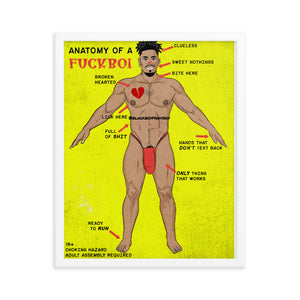 'Anatomy of a Fuckboi' Framed poster