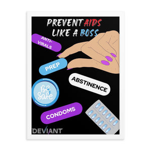 Prevent HIV Like a Boss Framed poster