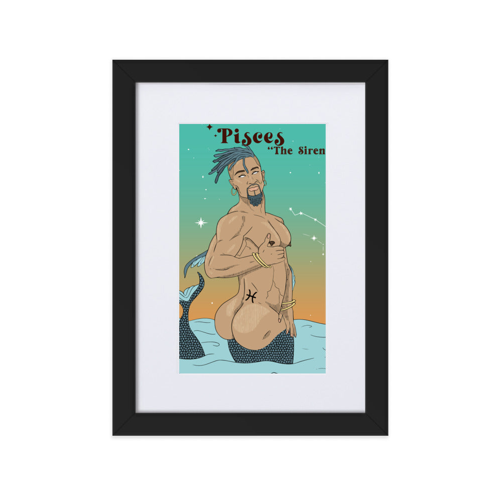 'Pisces' Matte Paper Framed Poster With Mat