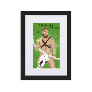 'Taurus' Matte Paper Framed Poster With Mat