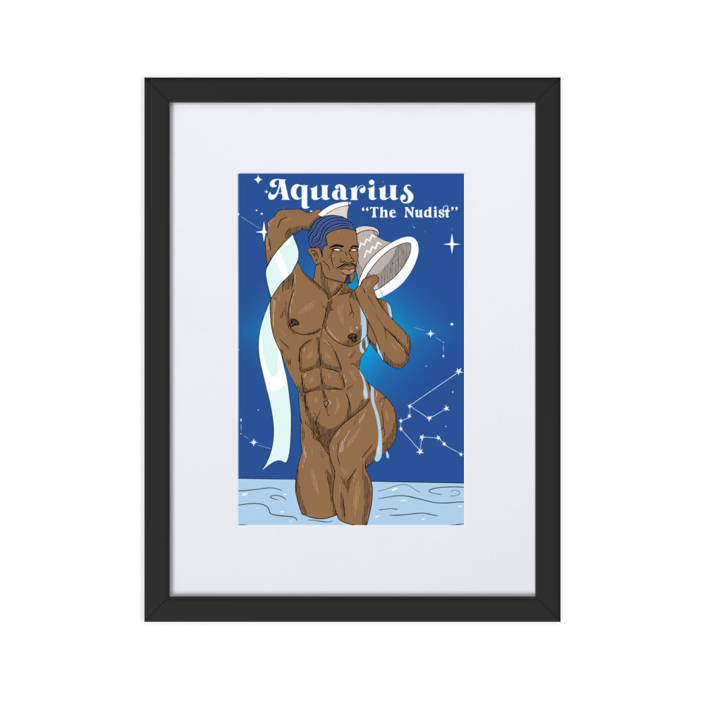 'Aquarius' Matte Paper Framed Poster With Mat