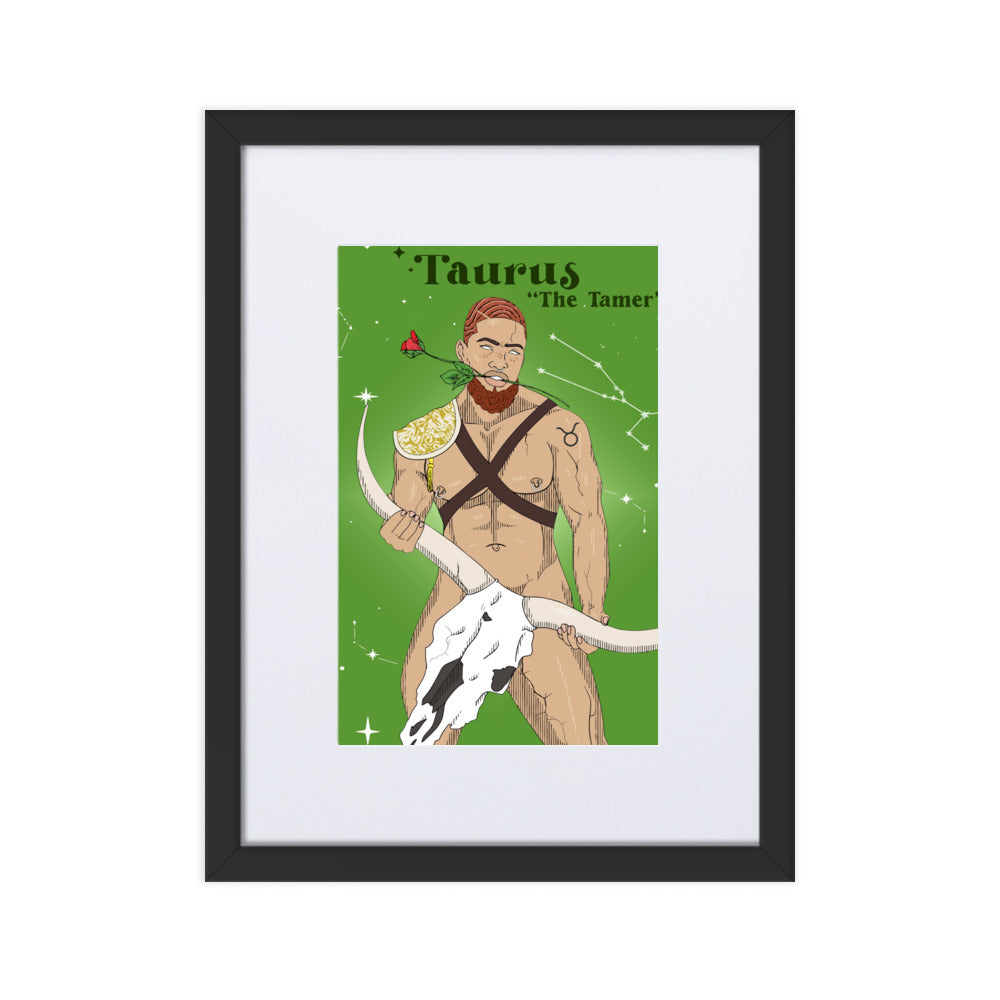 'Taurus' Matte Paper Framed Poster With Mat