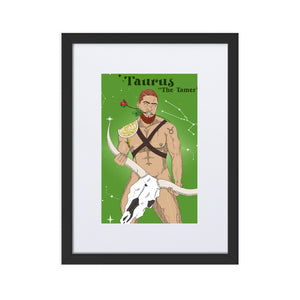 'Taurus' Matte Paper Framed Poster With Mat