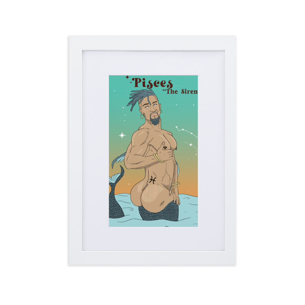 'Pisces' Matte Paper Framed Poster With Mat