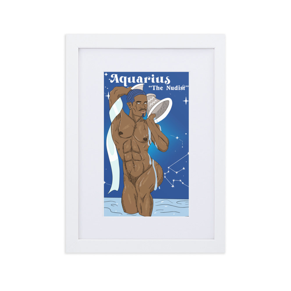 'Aquarius' Matte Paper Framed Poster With Mat