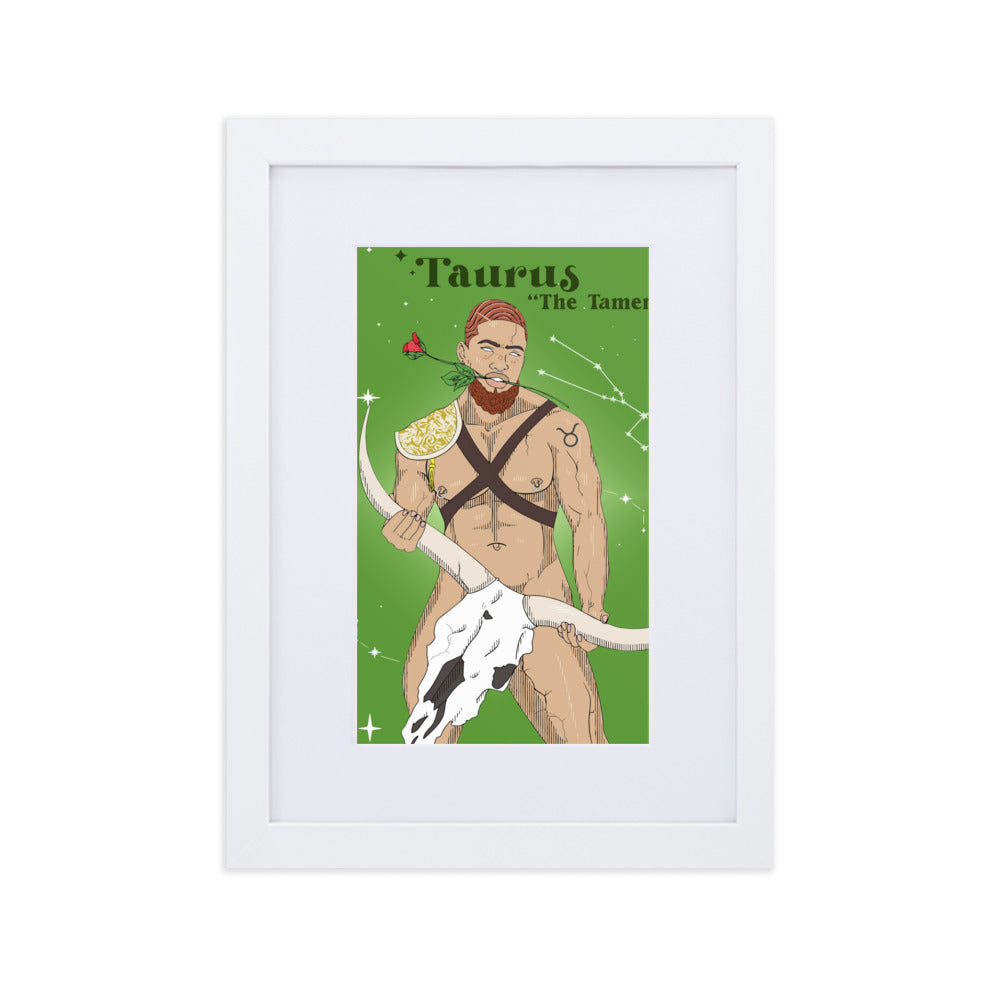 'Taurus' Matte Paper Framed Poster With Mat