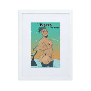 'Pisces' Matte Paper Framed Poster With Mat