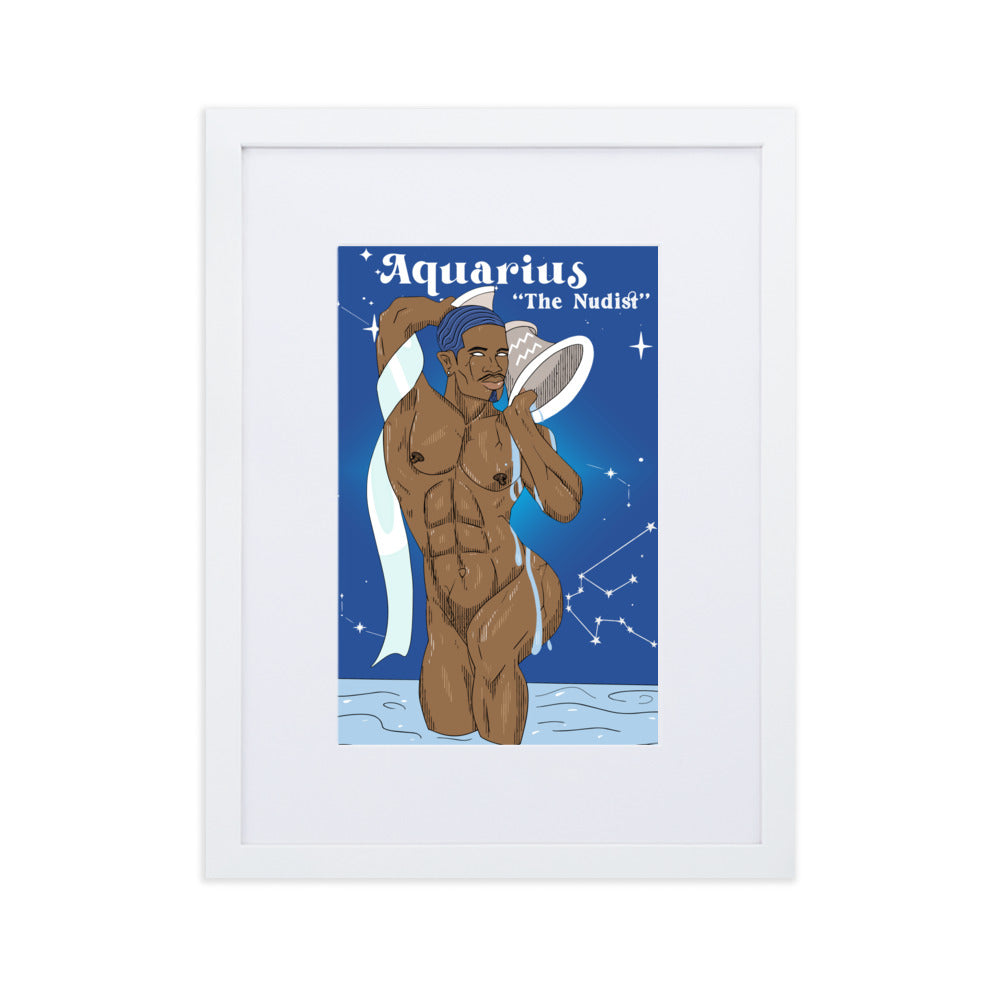 'Aquarius' Matte Paper Framed Poster With Mat