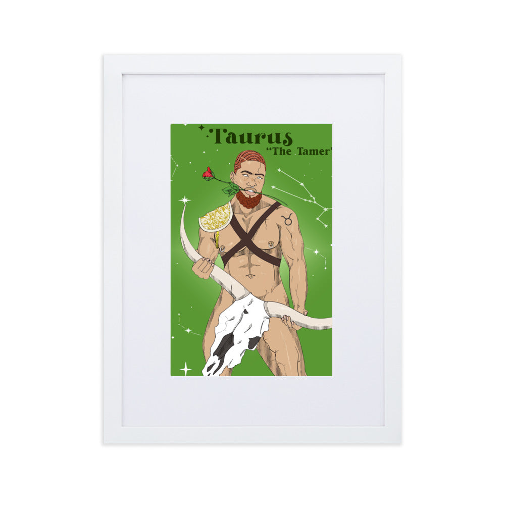 'Taurus' Matte Paper Framed Poster With Mat